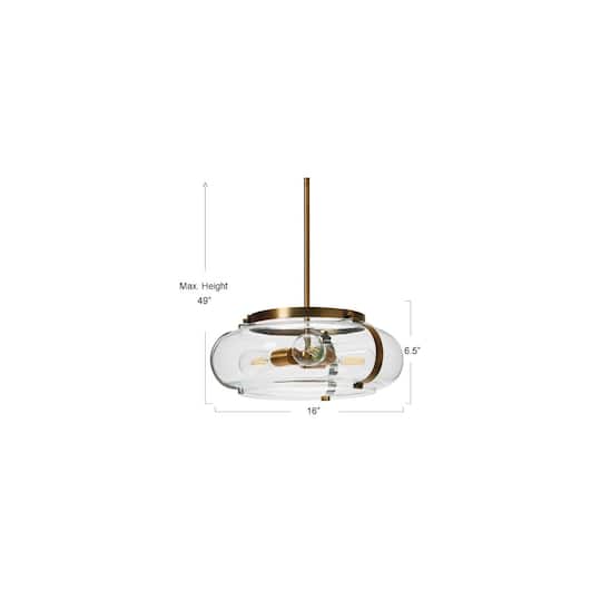 Hello Honey® Robert Stevenson Lighting Alston Brushed Bronze Glass & Metal Ceiling Light